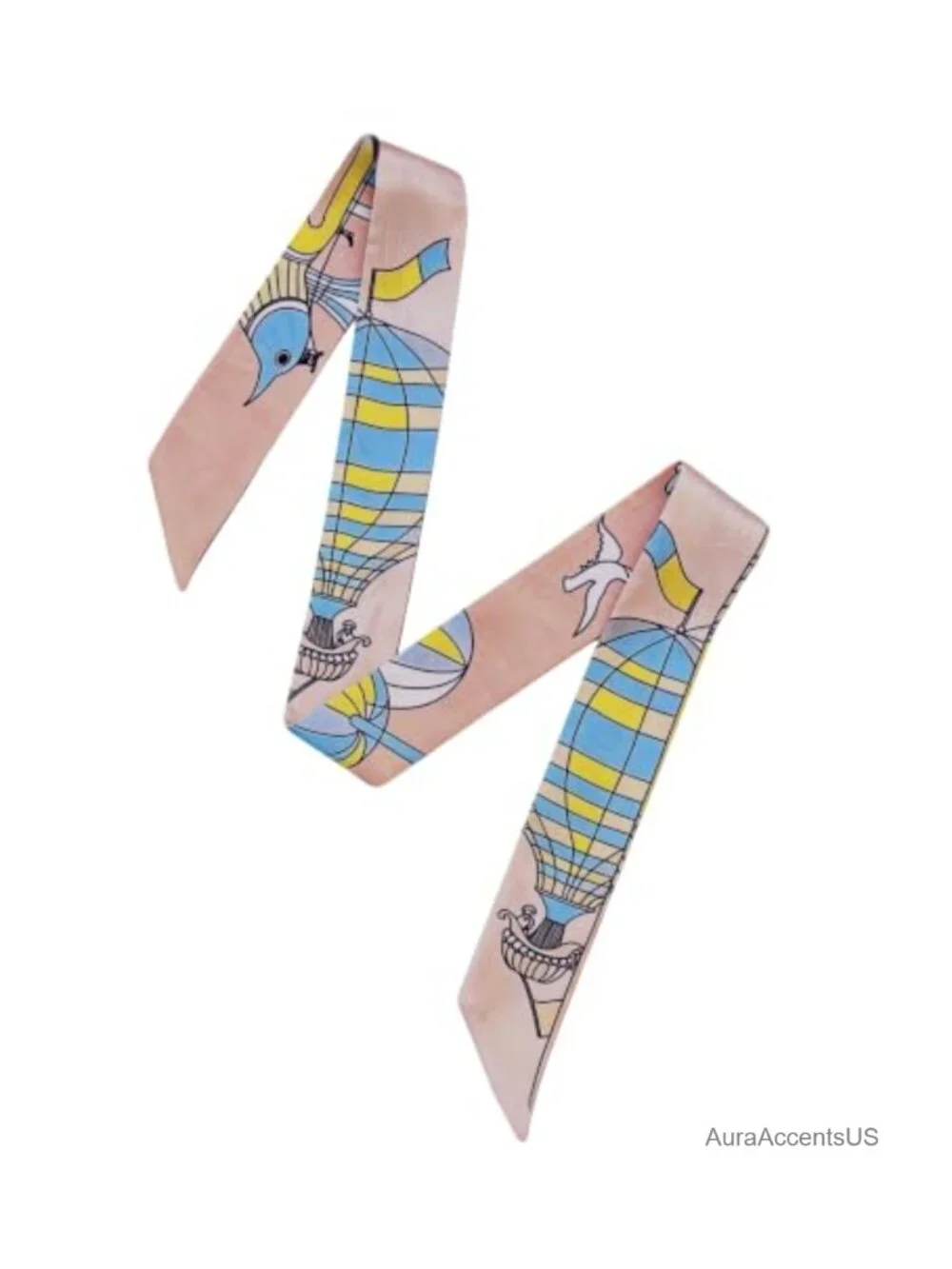 100% Silk Twill Scarf, 2x41.3 in, Skinny Ribbon for Hair, Bags, Wrist & Waist